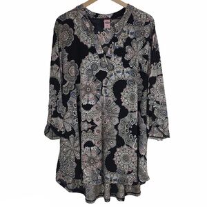 PINK COCONUT Boutique Plus Size Top Tunic Blouse Southwestern Paisley Boho XXXL